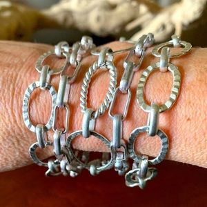Jessica Simpson silver multi-chain bracelet